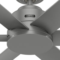 44 inch Kennicott Matte Silver Damp Rated Ceiling Fan and Wall Control