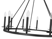 36-inch Florence Matte Black 10-Light Chandelier