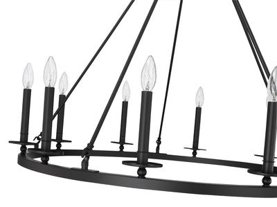 36-inch Florence Matte Black 10-Light Chandelier