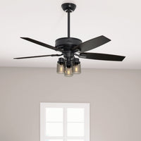 52 inch Bennett Matte Black Ceiling Fan with LED Light Kit and Handheld