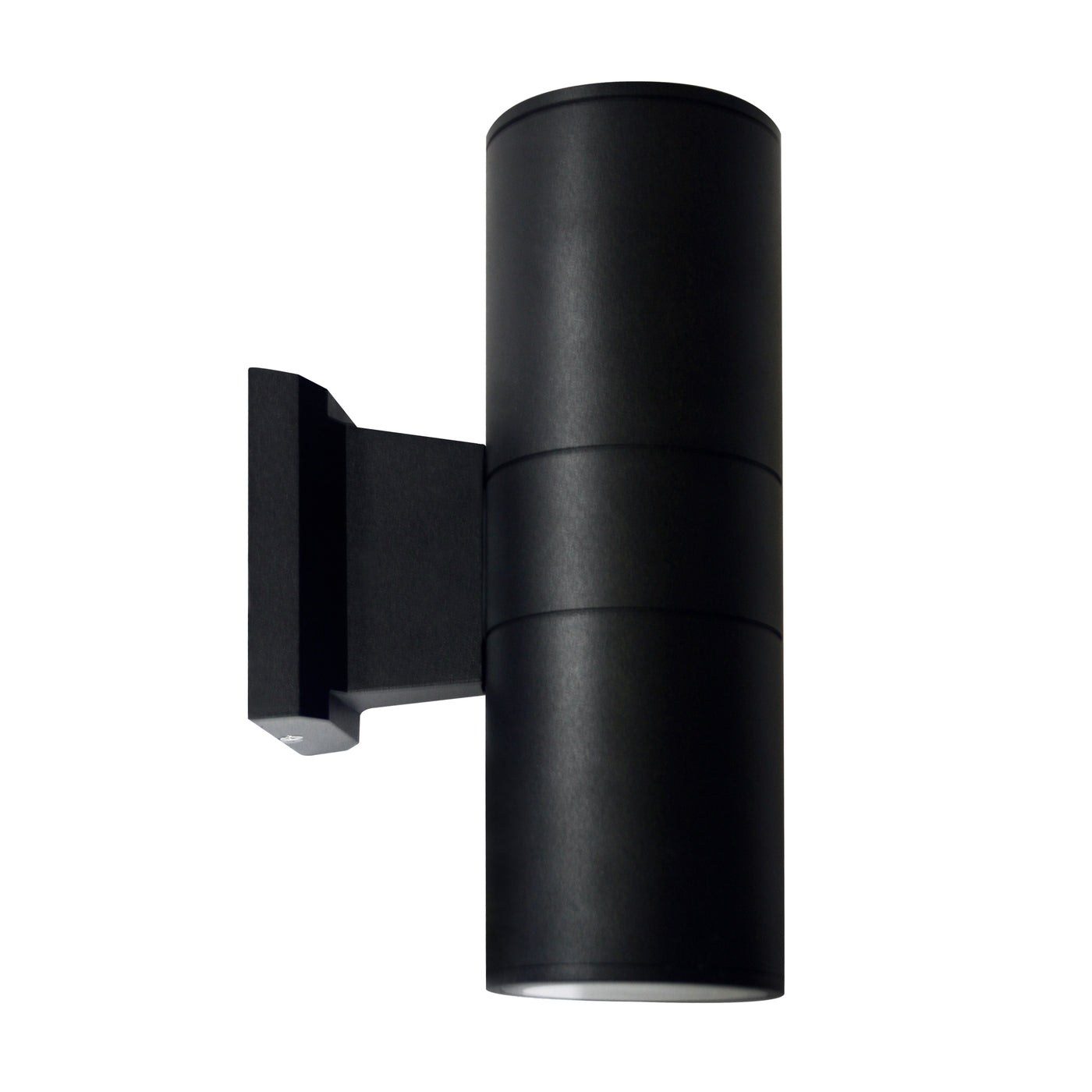 4-inch Black Cylinder Outdoor Wall Light with 4000K Light and Black Reflector