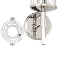 Andrea 5-inch 1-light Polished Nickel Vanity Light with Clear Ribbed Glass Shade