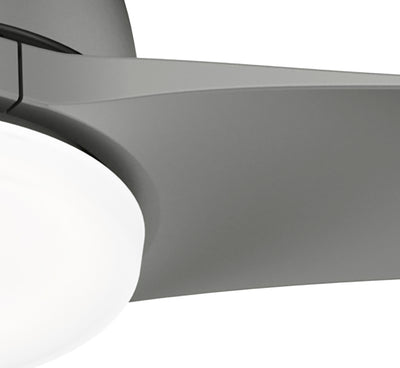 52 inch Gallegos Matte Silver Damp Rated Ceiling Fan with LED Light Kit and Wall Control