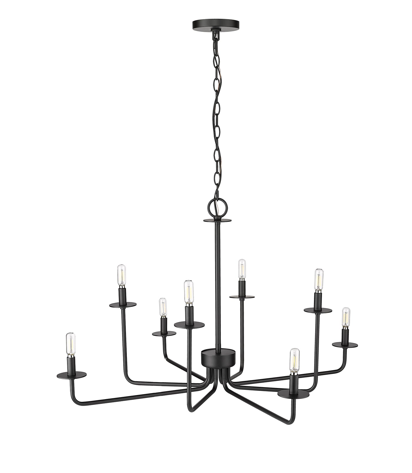 22'' Marceline Matte Black 8 Light Chandelier