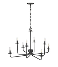 22'' Marceline Matte Black 8 Light Chandelier
