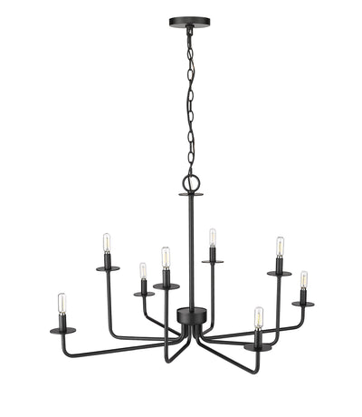 22'' Marceline Matte Black 8 Light Chandelier