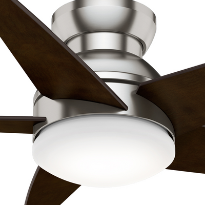 Casablanca 44 inch Isotope Brushed Nickel Low Profile Ceiling Fan with LED Light Kit and Wall Control