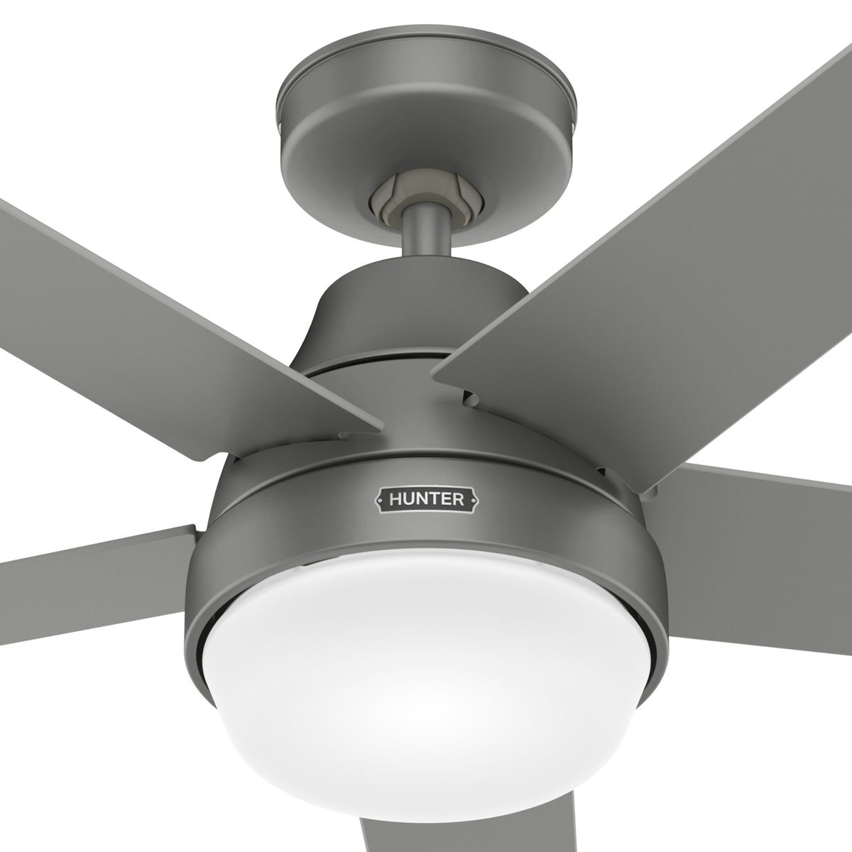 52 inch Aerodyne Wi-Fi Matte Silver Ceiling Fan with LED Light Kit and Handheld Remote