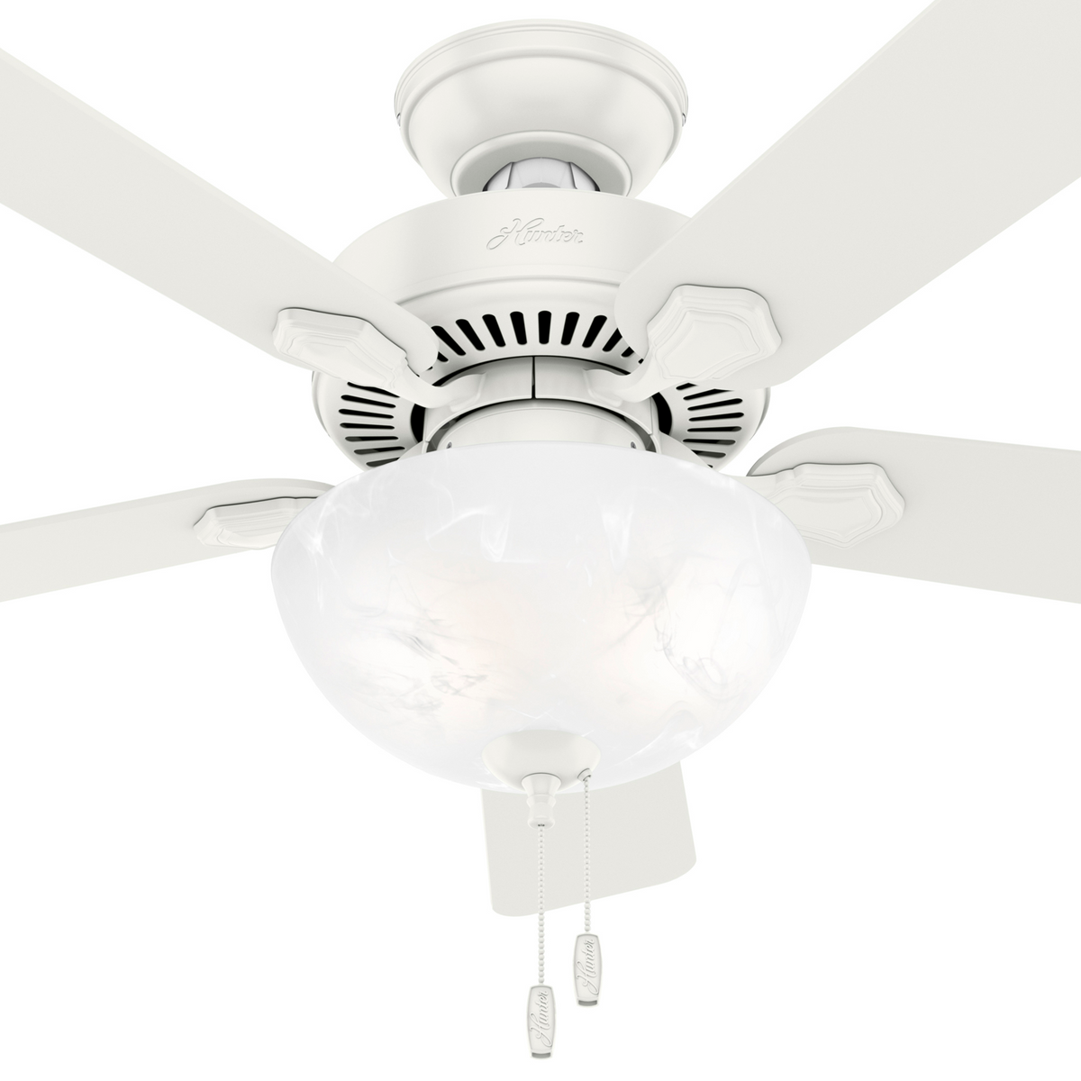 44 inch Swanson Fresh White Ceiling Fan with LED Light Kit and Pull Chain