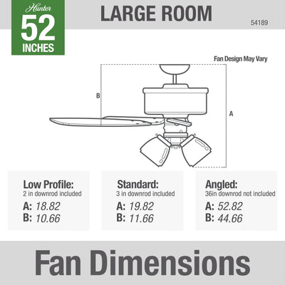 52 inch Bennett Matte Black Ceiling Fan with LED Light Kit and Handheld