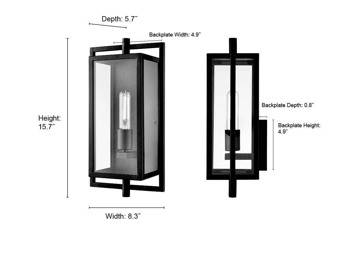 8.3'' Rankin Textured Black 1 Light Wall Sconce