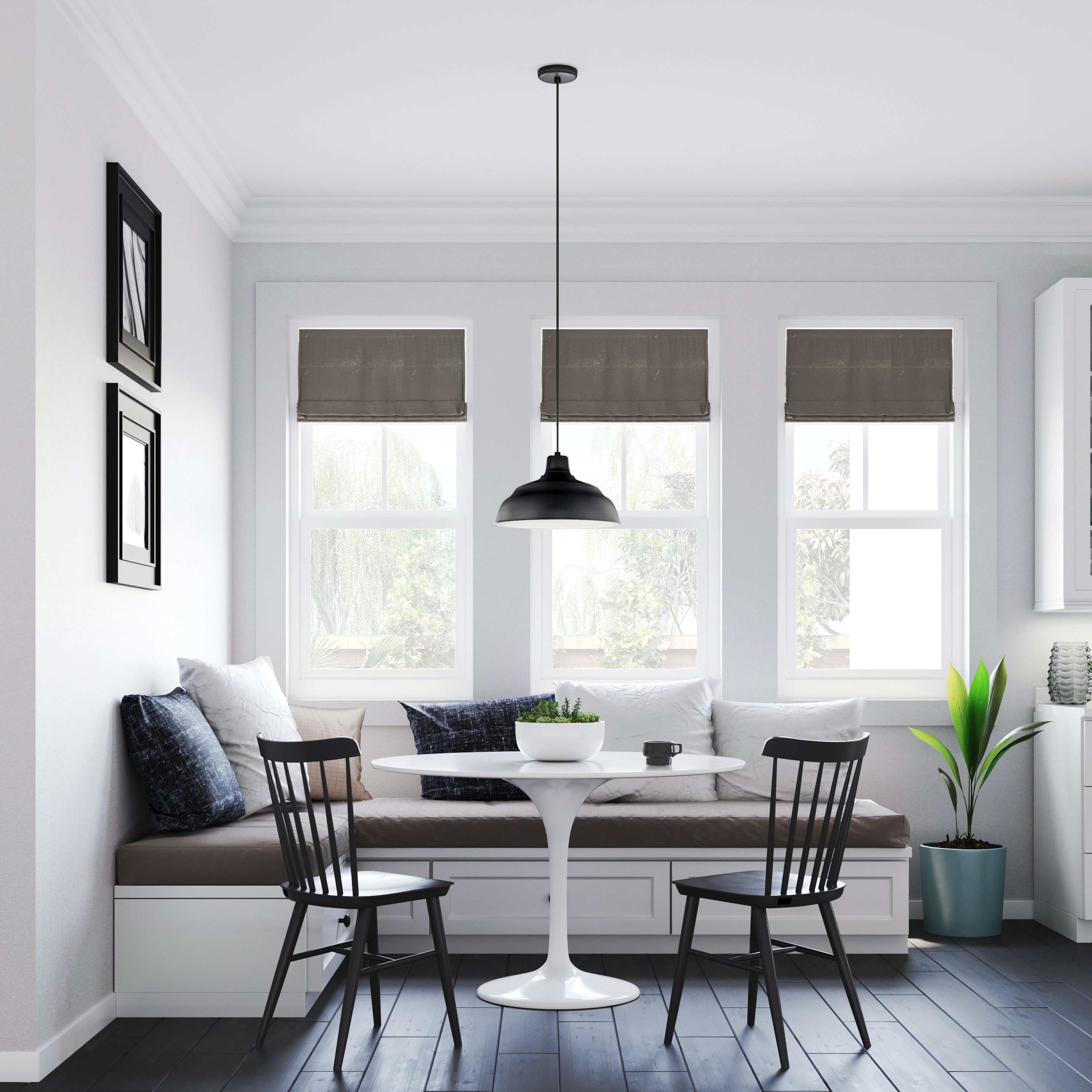 7.25'' R Series Satin Black 1 Light Pendant