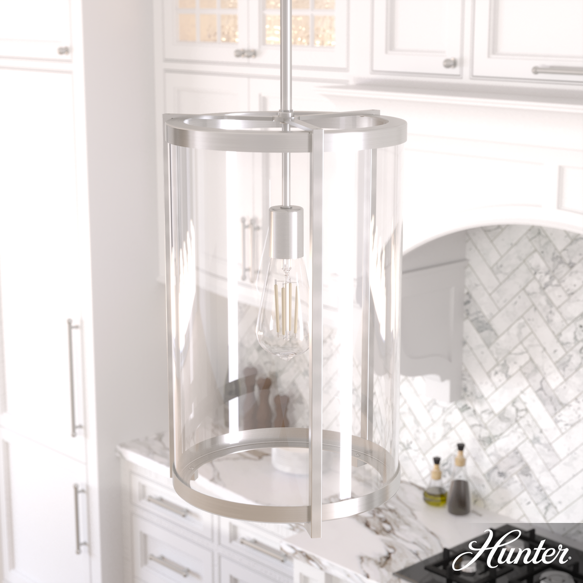 Astwood 11.5-inch 1-light Brushed Nickel Pendant with Clear Glass