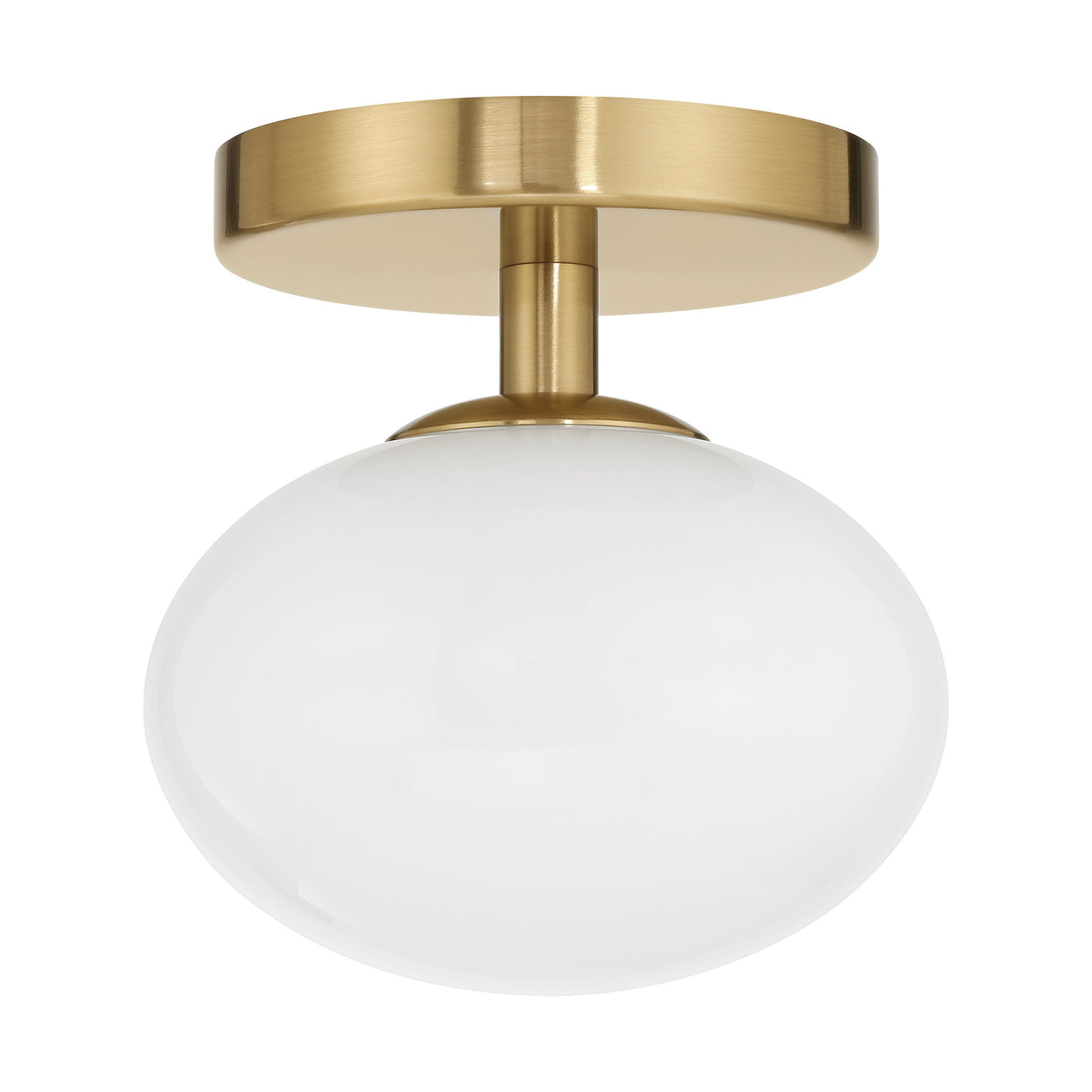 Julep 6-inch 1-light Brushed Gold Semi-Flush Mount with Opal Glass Shade