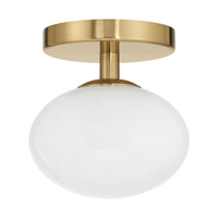 Julep 6-inch 1-light Brushed Gold Semi-Flush Mount with Opal Glass Shade