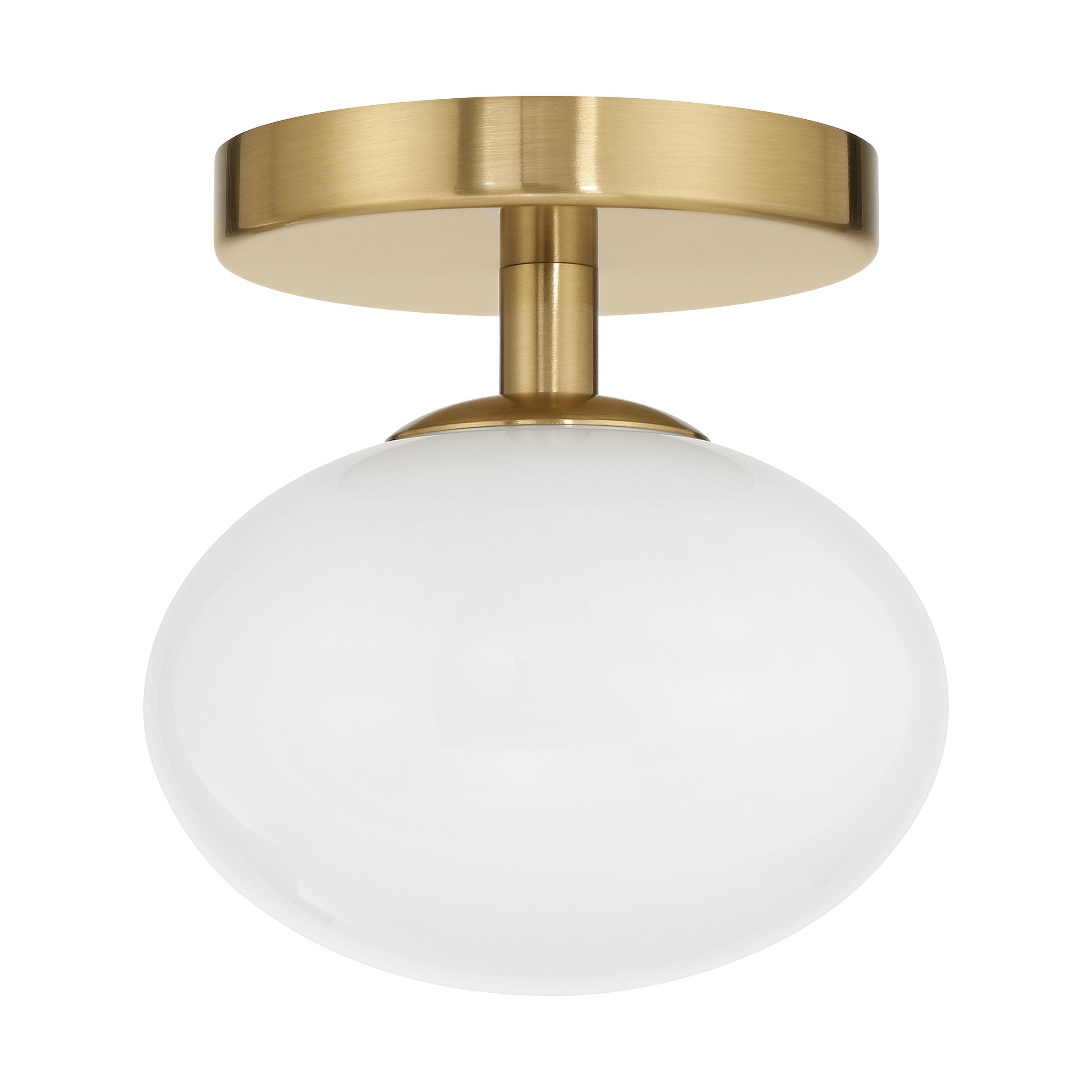 Julep 6-inch 1-light Brushed Gold Semi-Flush Mount with Opal Glass Shade