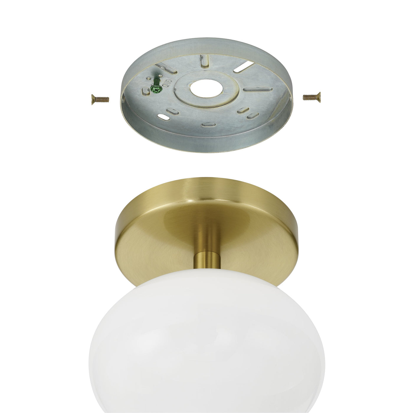 Julep 6-inch 1-light Brushed Gold Semi-Flush Mount with Opal Glass Shade