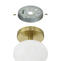 Julep 6-inch 1-light Brushed Gold Semi-Flush Mount with Opal Glass Shade