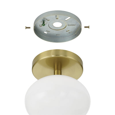 Julep 6-inch 1-light Brushed Gold Semi-Flush Mount with Opal Glass Shade