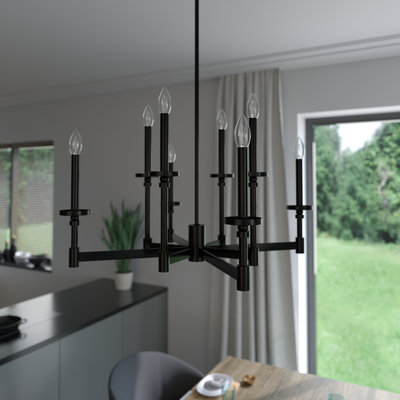 Briargrove 30-inch 8-light Matte Black Chandelier