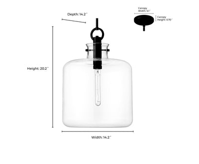 20.2'' Hayloft Matte Black 1 Light Pendant
