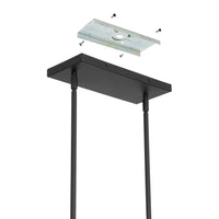 Julep 64-inch 8-light Matte Black Linear Chandelier with Opal Glass Shades
