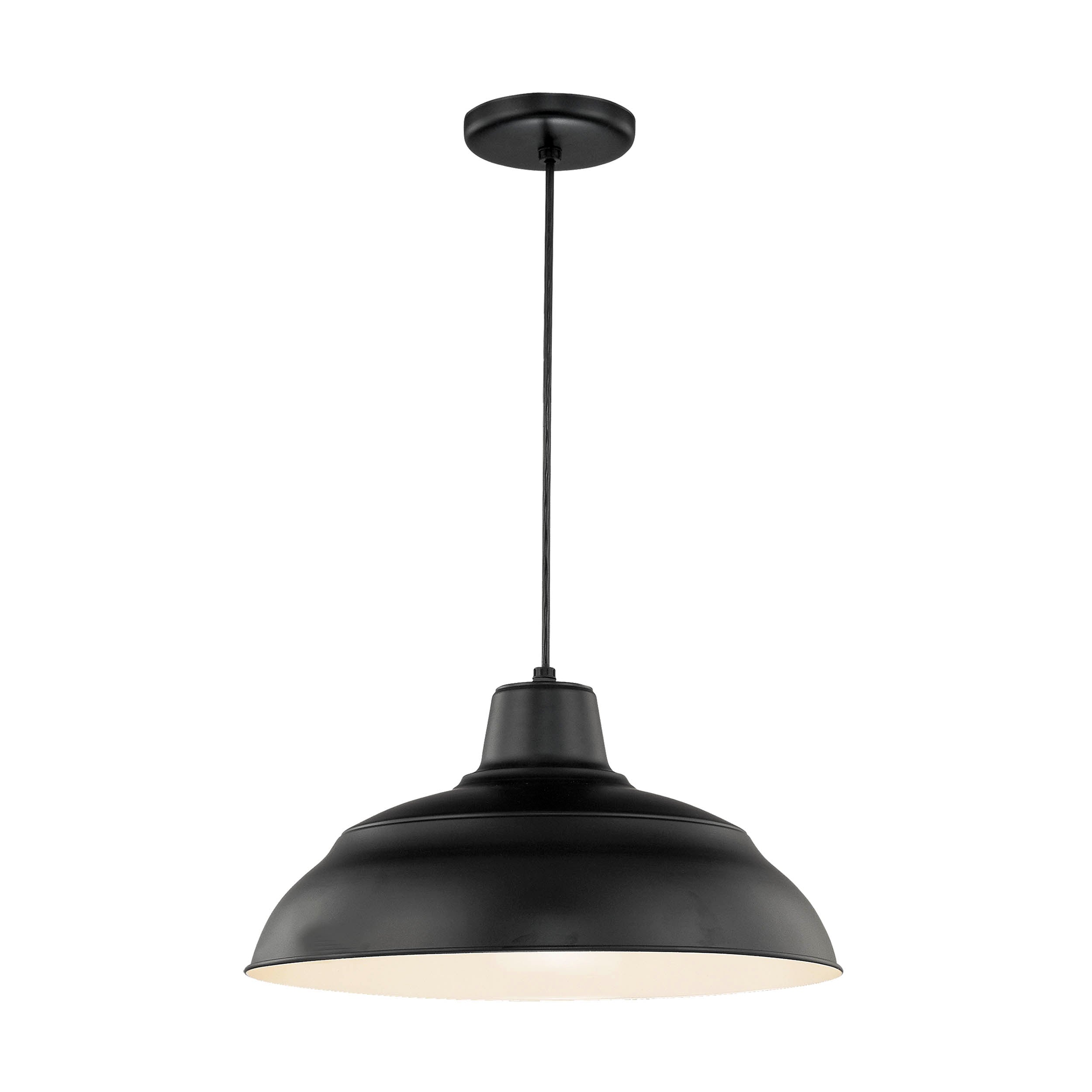17-inch R Series Satin Black 1-Light Pendant Light