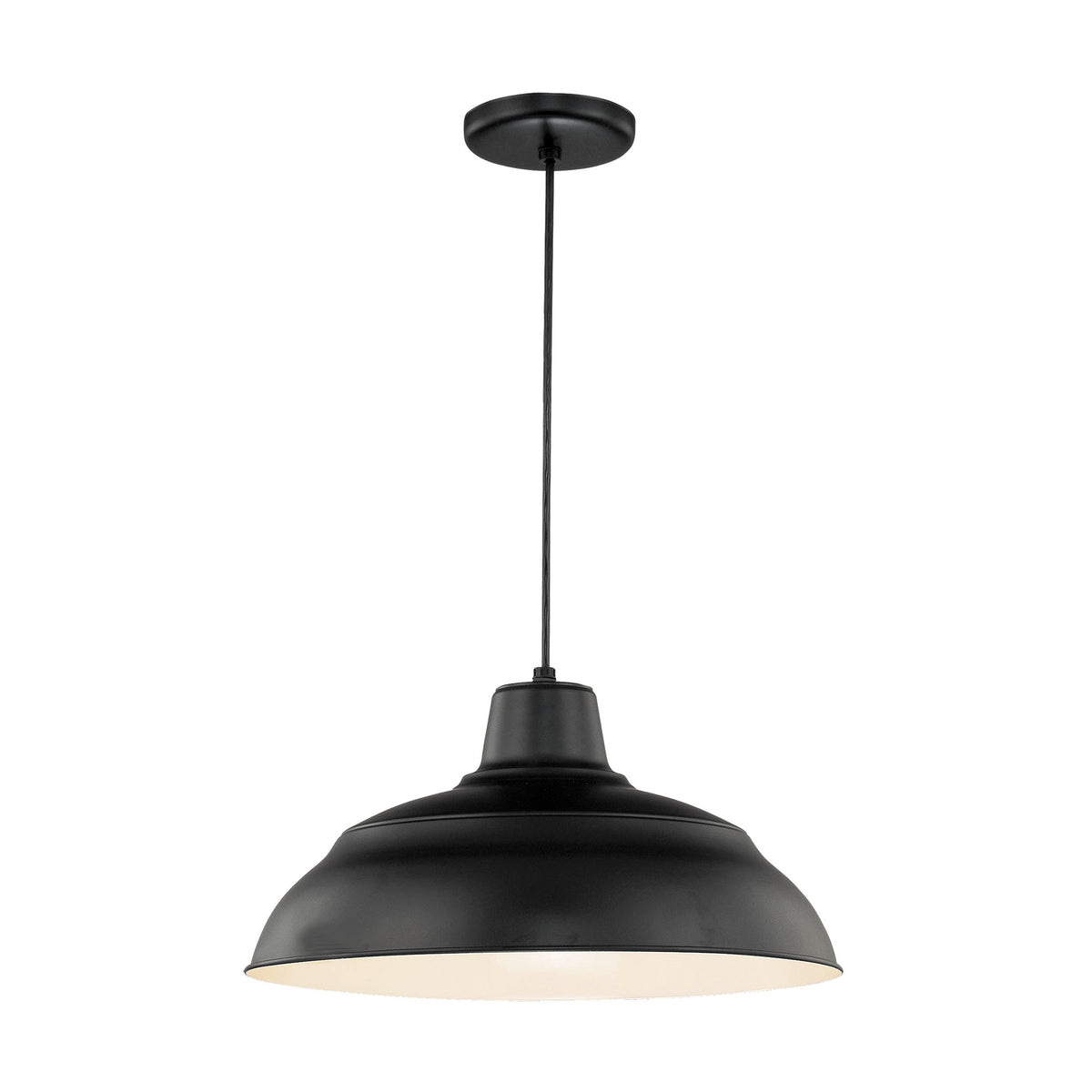 17-inch R Series Satin Black 1-Light Pendant Light