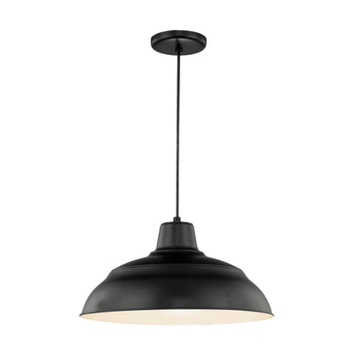 17-inch R Series Satin Black 1-Light Pendant Light