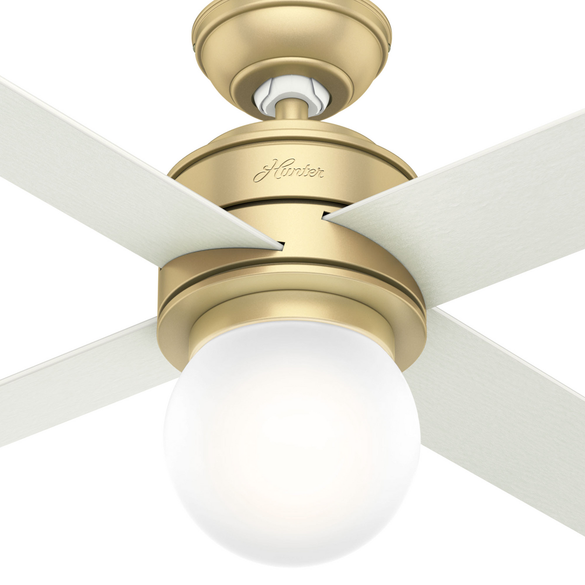 52 inch Hepburn Modern Brass Ceiling Fan with LED Light Kit and Wall Control