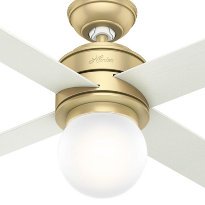 52 inch Hepburn Modern Brass Ceiling Fan with LED Light Kit and Wall Control