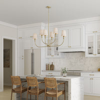 29'' Mairbourne Vintage Brass 6 Light Linear Chandelier