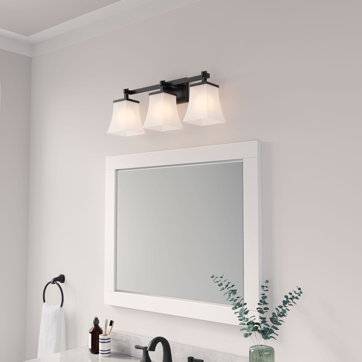 24'' Sonorra Matte Black 3 Light Bath Vanity