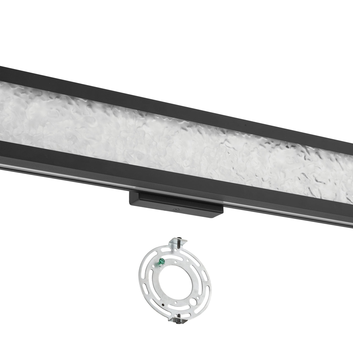 Courtney 24-inch Textured Black 5CCT LED Vanity Light with Clear Water Glass