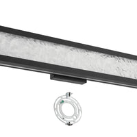 Courtney 24-inch Textured Black 5CCT LED Vanity Light with Clear Water Glass