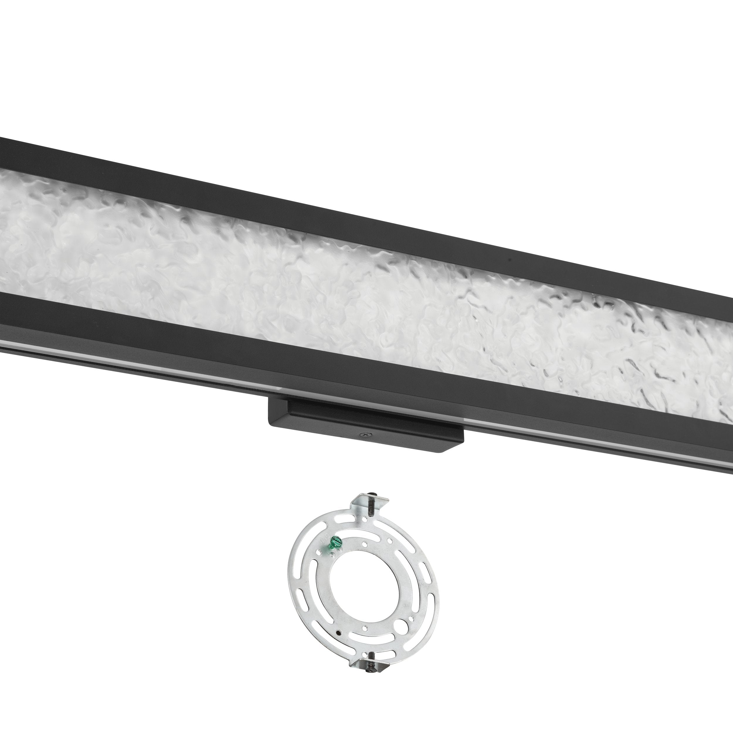 Courtney 24-inch Textured Black 5CCT LED Vanity Light with Clear Water Glass