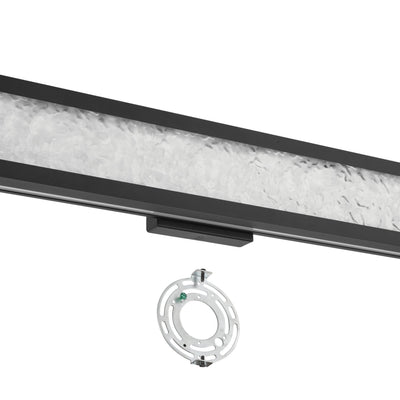 Courtney 24-inch Textured Black 5CCT LED Vanity Light with Clear Water Glass