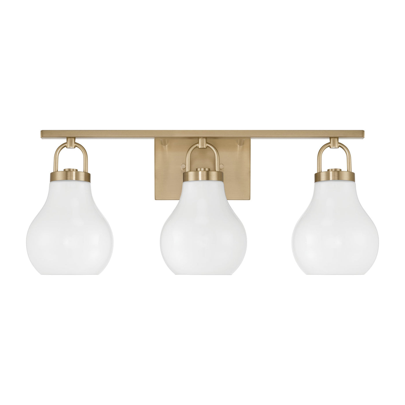 Mansfield 24-inch 3-light Champagne Gold Vanity Light with Opal Glass Shades