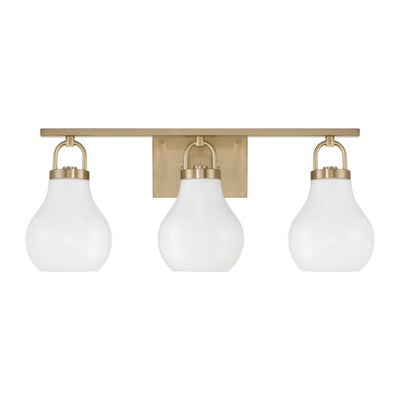 Mansfield 24-inch 3-light Champagne Gold Vanity Light with Opal Glass Shades