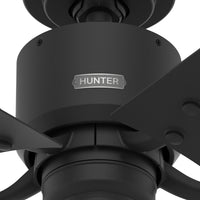 52 inch Windbound Matte Black Damp Rated Ceiling Fan and Pull Chain