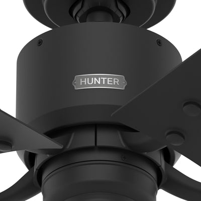 52 inch Windbound Matte Black Damp Rated Ceiling Fan and Pull Chain