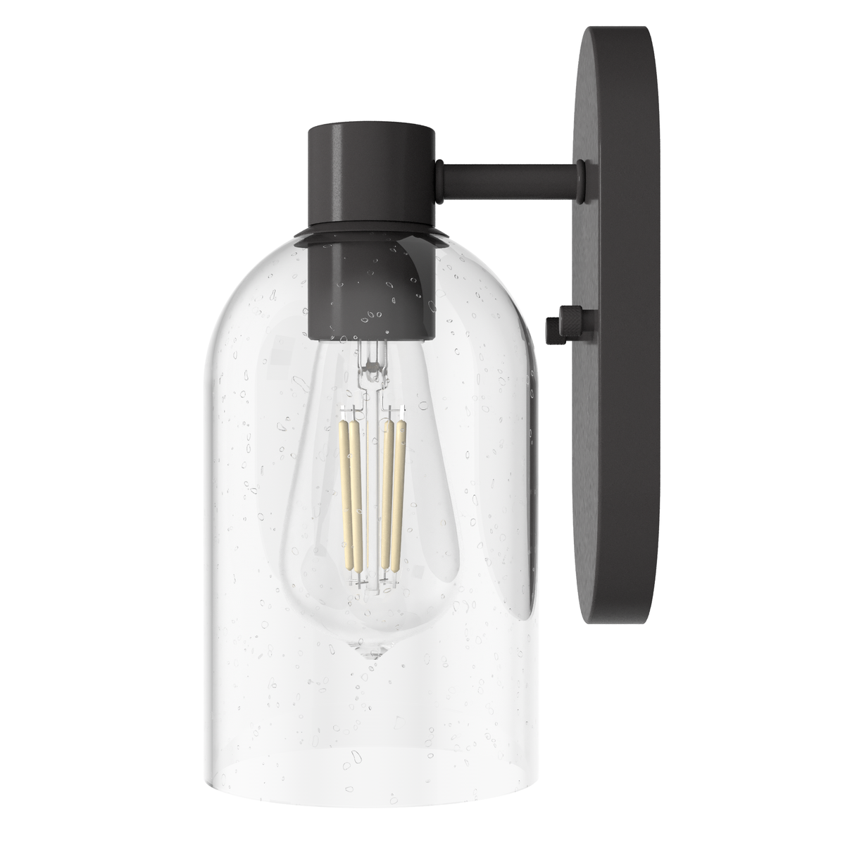 Lochemeade 10.25-inch 1-light Noble Bronze Wall Sconce with Seeded Glass