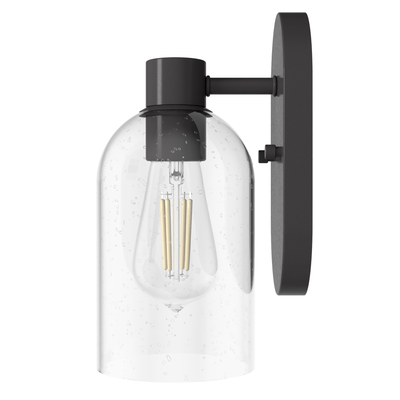 Lochemeade 10.25-inch 1-light Noble Bronze Wall Sconce with Seeded Glass