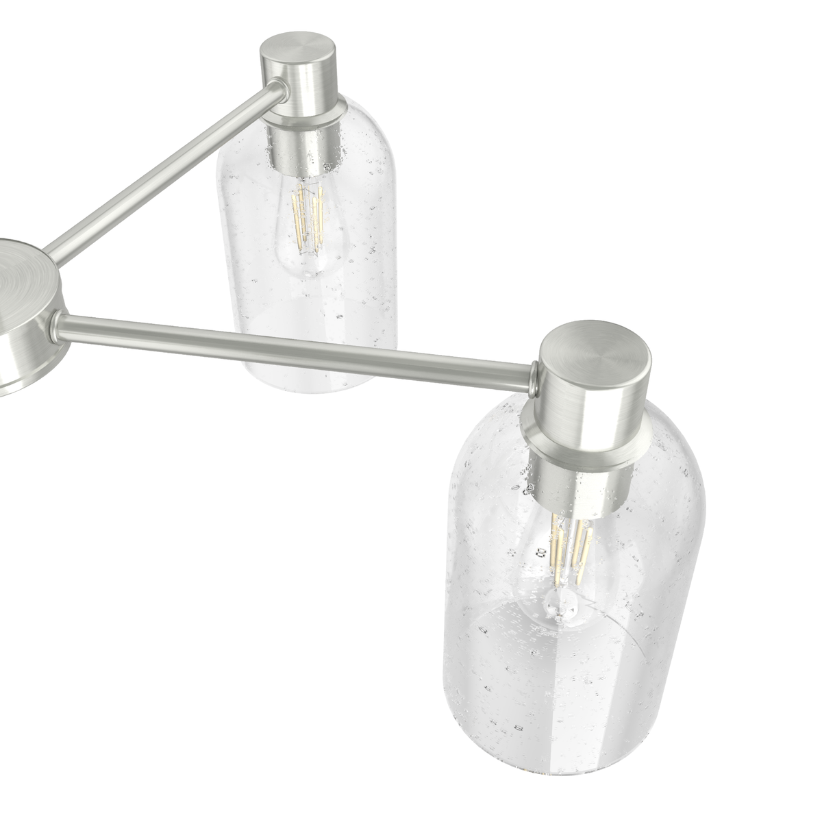 Lochemeade 26-inch 5-light Brushed Nickel Chandelier with Seeded Glass