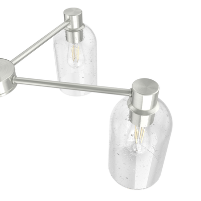 Lochemeade 26-inch 5-light Brushed Nickel Chandelier with Seeded Glass