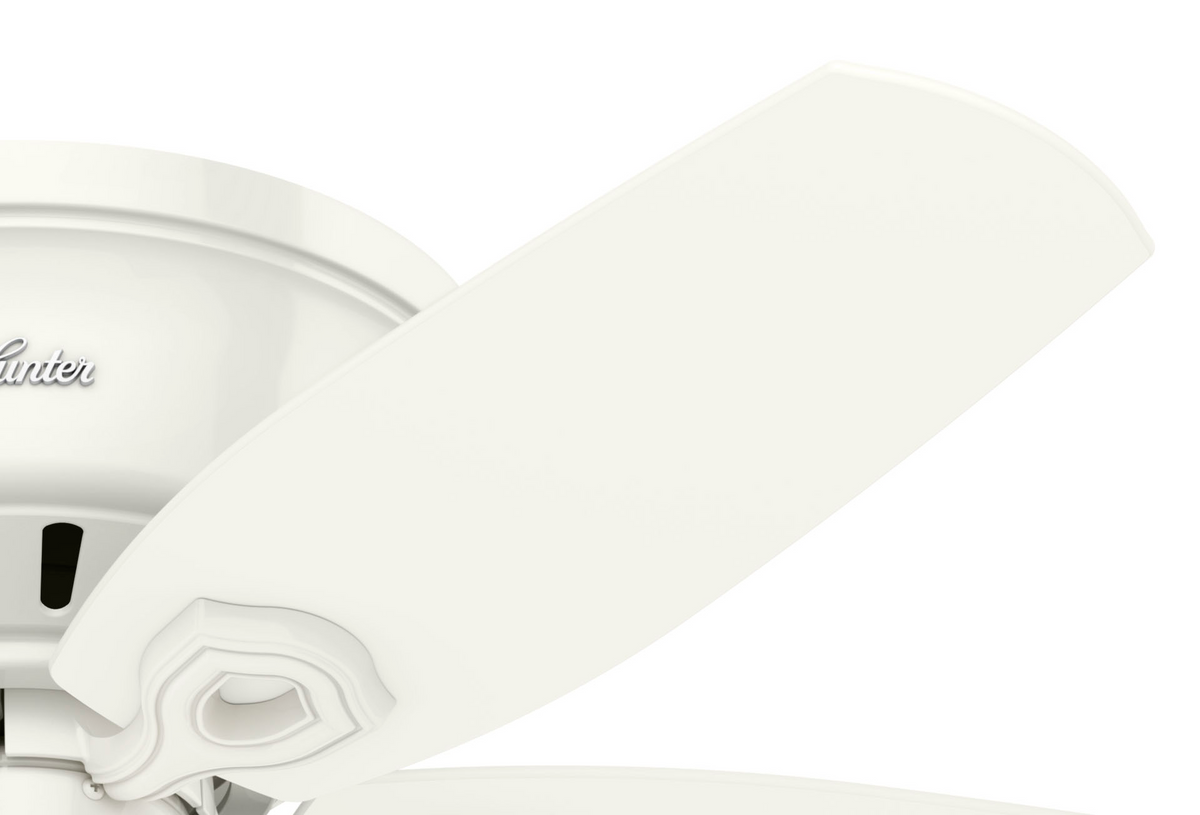 42 inch Builder Snow White Low Profile Ceiling Fan with LED Light Kit and Pull Chain