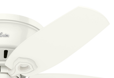 42 inch Builder Snow White Low Profile Ceiling Fan with LED Light Kit and Pull Chain
