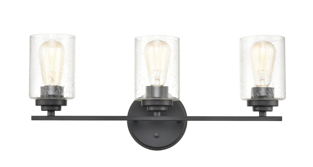 22'' Moven Matte Black 3 Light Bath Vanity