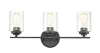 22'' Moven Matte Black 3 Light Bath Vanity