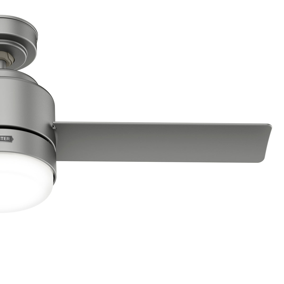 44 inch Gilmour Matte Silver Damp Rated Ceiling Fan with LED Light Kit and Handheld Remote